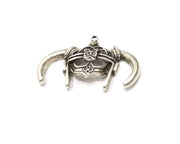 2 Silver Charms Antique Silver Plated Charms (44x29mm)  G16646