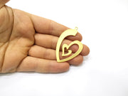 Heart Charms Gold Plated Charms  (57x36mm)  G16652