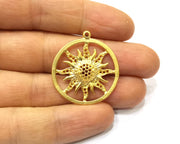 2 Sun Charms Gold Plated Charms  (31mm)  G16654