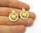 2 Gold Charms Gold Plated Charms  (26x18mm)  G16656