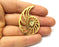 2 Ammonite Charms Gold Plated Charms  (49x32mm)  G16659