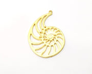 2 Ammonite Charms Gold Plated Charms  (49x32mm)  G16659