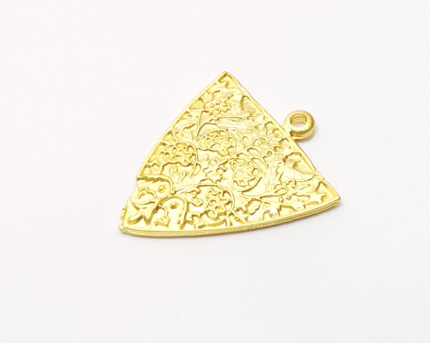 2 Gold Charms Gold Plated Charms  (36x34mm)  G16661