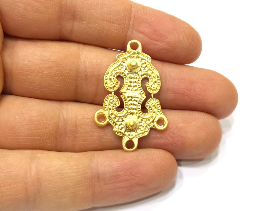 2 Gold Charms Connector Gold Plated Charms  (37x24mm)  G16662