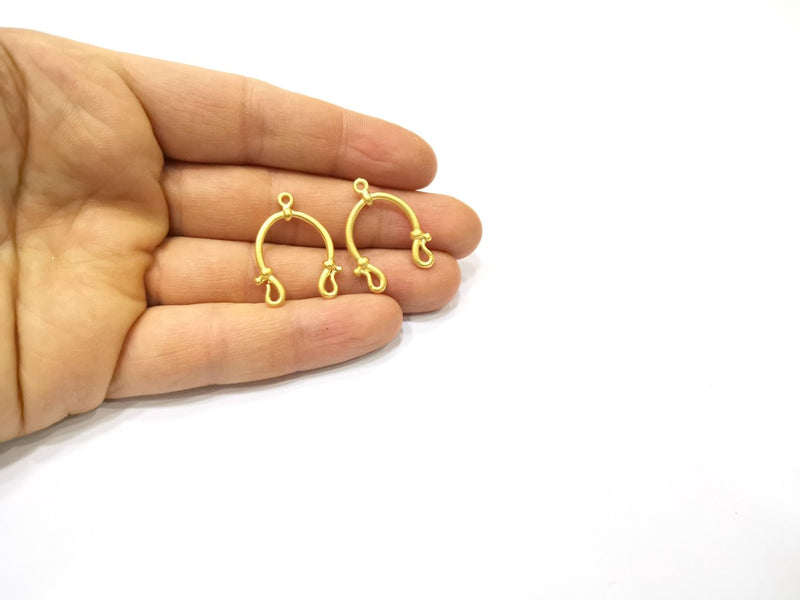 4 Gold Charms Connector Gold Plated Charms  (27x19mm)  G16663