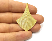 2 Gold Charms Gold Plated Charms  (47x34mm)  G16664