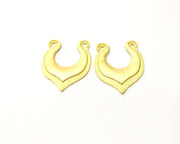 2 Gold Charms Gold Plated Charms  (31x25mm)  G16665