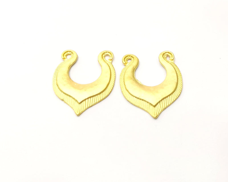 2 Gold Charms Gold Plated Charms  (31x25mm)  G16665