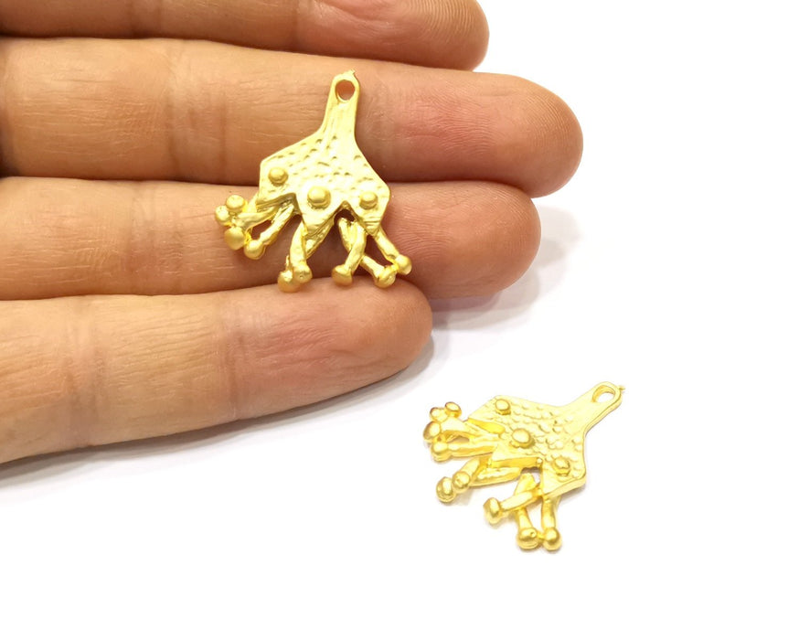 2 Gold Charms Gold Plated Charms  (30x26mm)  G16667