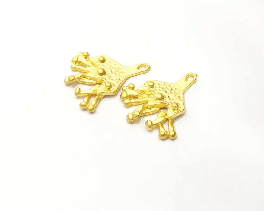 2 Gold Charms Gold Plated Charms  (30x26mm)  G16667