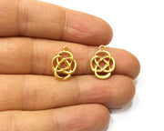 8 Gold Charms Gold Plated Charms  (16x12mm)  G16669