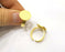 Gold Ring Blank Setting Cabochon Base Ring Hammered Mounting Adjustable Ring Bezel (16mm blank ) Gold Plated Metal G16671