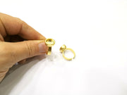 Hammered Ring Blank Setting Cabochon Base inlay Ring Hammered Mounting Adjustable Ring Bezel (10x8mm blank ) Gold Plated Metal G16677