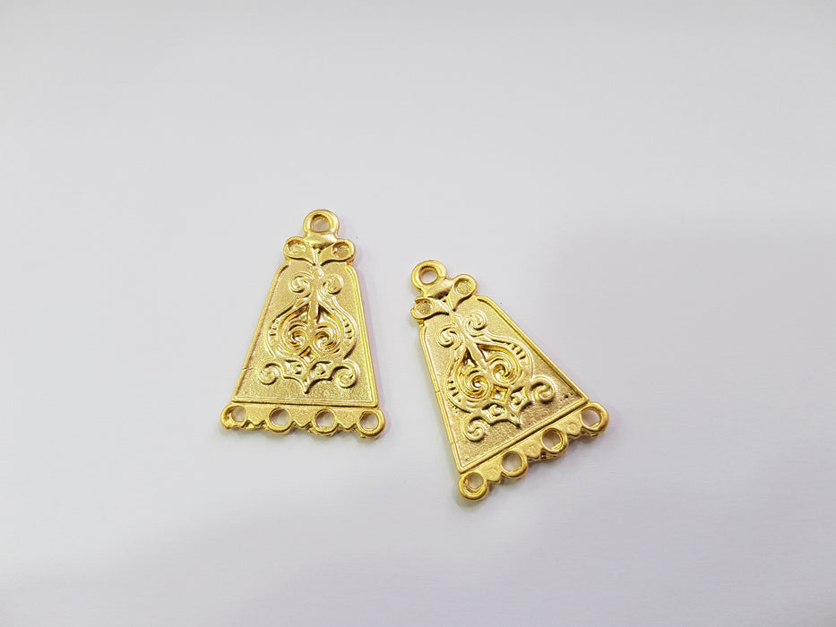 2 Gold Charms Gold Plated Charms  (40mm)  G17442