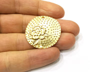Rose Charms Gold Plated Charms  (33mm)  G16696