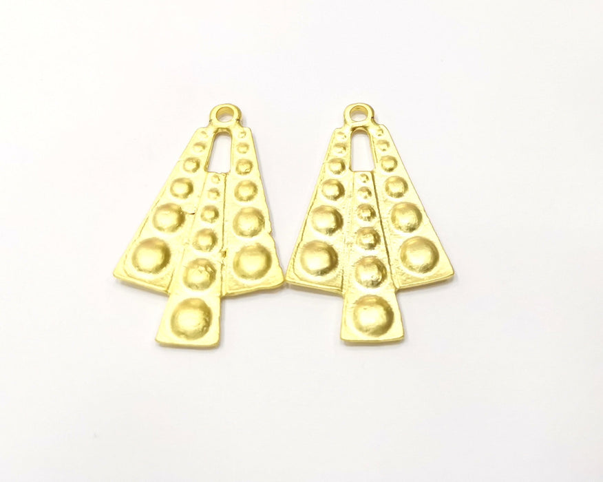 2 Gold Charms Gold Plated Charms  (44x25mm)  G16697