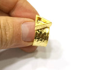 Hammered Ring Blank Setting Cabochon Base inlay Ring Hammered Mounting Adjustable Ring Bezel (9x7mm blank ) Gold Plated Metal G16699