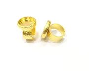 Hammered Ring Blank Setting Cabochon Base inlay Ring Hammered Mounting Adjustable Ring Bezel (18mm blank ) Gold Plated Metal G16700