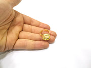 Hammered Ring Blank Setting Cabochon Base inlay Ring Hammered Mounting Adjustable Ring Bezel (12mm blank ) Gold Plated Metal G16709