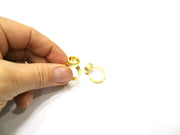 Hammered Ring Blank Setting Cabochon Base inlay Ring Hammered Mounting Adjustable Ring Bezel (8mm blank ) Gold Plated Metal G16717