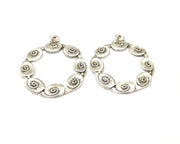 2 Silver Charms Antique Silver Plated Charms (49x40mm)  G16719