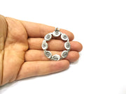 2 Silver Charms Antique Silver Plated Charms (49x40mm)  G16719