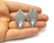 2 Silver Charms Connector Antique Silver Plated Charms (45x24mm)  G16720