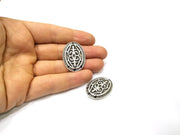 2 Silver Charms Connector Antique Silver Plated Charms (33x24mm)  G16722