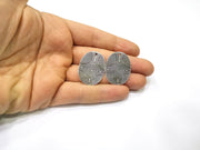 2 Silver Charms Antique Silver Plated Charms (32x24mm)  G16725