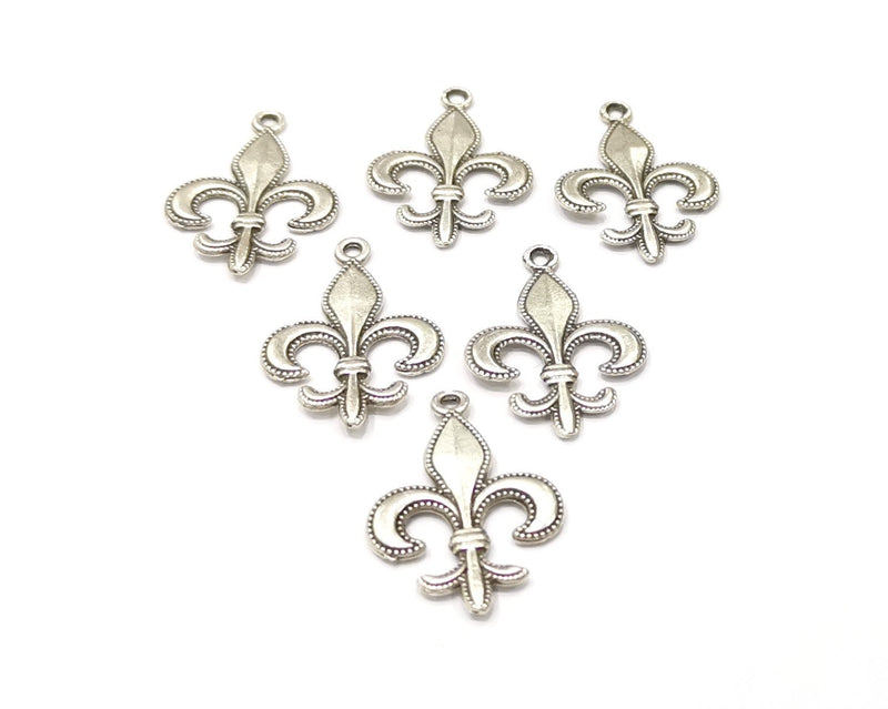 4 Silver Charms Antique Silver Plated Charms (26x19mm)  G16726