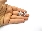 4 Silver Charms Antique Silver Plated Charms (26x19mm)  G16726