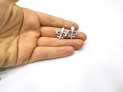 4 Silver Charms Antique Silver Plated Charms (26x19mm)  G16726