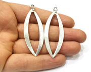 2 Silver Charms Antique Silver Plated Charms (61x22mm)  G17488