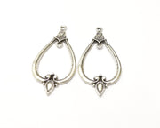2 Silver Charms Connector Antique Silver Plated Charms (54x26mm)  G16729