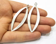 2 Silver Charms Antique Silver Plated Charms (61x22mm)  G17488