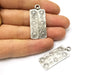 2 Flower Charms Antique Silver Plated Charms (44x22mm)  G16732