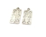 2 Flower Charms Antique Silver Plated Charms (44x22mm)  G16732