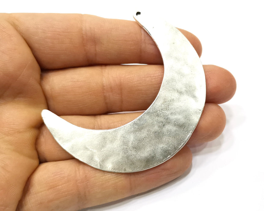 Crescent Pendant Antique Silver Plated Pendant (67x20mm) G16747
