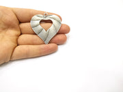 Heart Pendant Antique Silver Plated Pendant (50x48mm) G16752