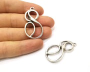 2 Silver Charms Antique Silver Plated Charms (43x20mm)  G16755