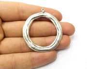 2 Silver Charms Antique Silver Plated Charms (43mm)  G16758