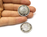 2 Silver Charms Connector Antique Silver Plated Charms (29mm)  G16759