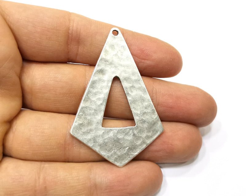 2 Silver Charms Antique Silver Plated Charms (55x36mm)  G16760