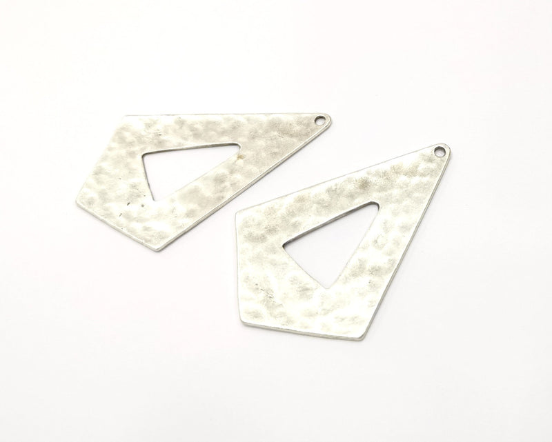 2 Silver Charms Antique Silver Plated Charms (55x36mm)  G16760