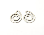 6 Silver Charms Antique Silver Plated Charms (27x21mm)  G16763