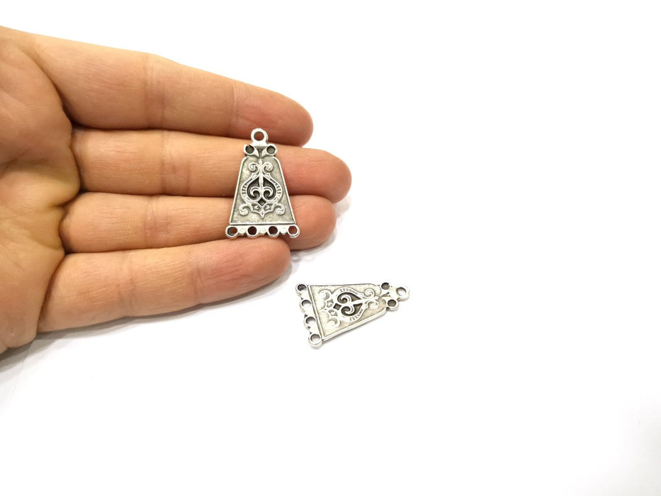 2 Silver Charms Connector Antique Silver Plated Charms (32x21mm)  G16773