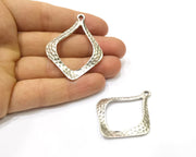 2 Silver Charms Antique Silver Plated Charms (50x40mm)  G16774