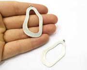 2 Silver Charms Antique Silver Plated Charms (49x31mm)  G16776