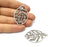 2 Leaf Charms Antique Silver Plated Charms (49x30mm)  G16778
