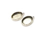 4 Silver Base Blank inlay Blank Pendant Base Resin Blank Mosaic Mountings Antique Silver Plated Metal (18x13 mm oval blank )  G16784